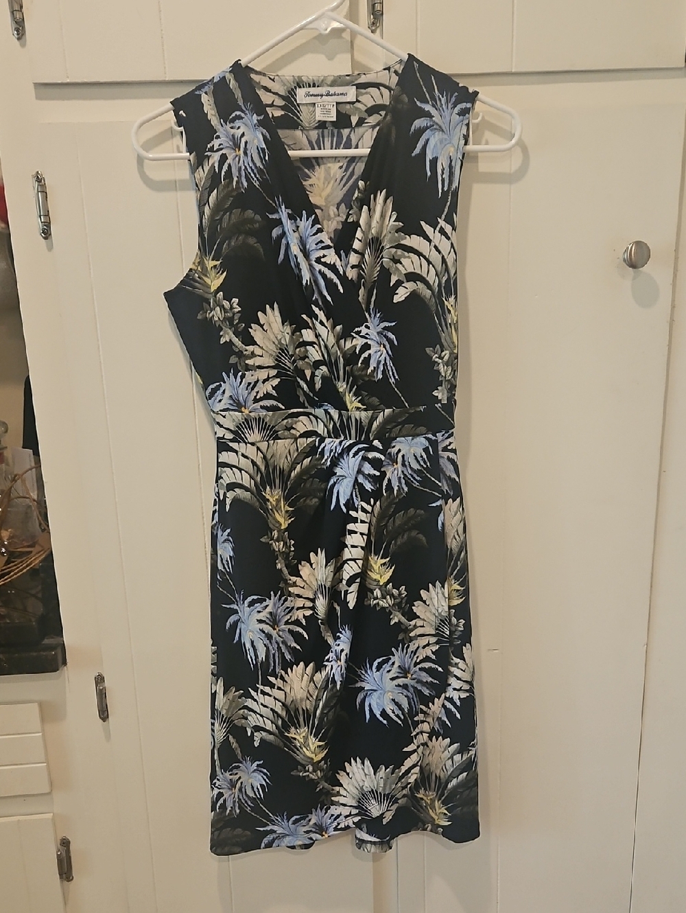 Tommy Bahama Black & Tropical Print Dress XXS
